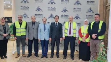 رئيس جامعة بنها يشهد نموذج محاكاة خطة إخلاء مبني إدارة الجامعة