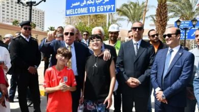 محافظ جنوب سيناء يتفقد منفذ طابا البري في الذكرى 35 لاسترداد طابا
