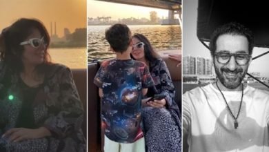 أحمد حلمي ومنى زكي وأبنائهما في رحلة نيلية احتفالا بالعيد