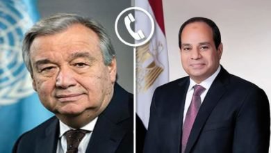 السيسي يتلقى اتصالاً هاتفياً من سكرتير عام الأمم المتحدة أنطونيو جوتيريش