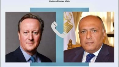شكري يُجري اتصالاً مع وزير خارجية المملكة المتحدة