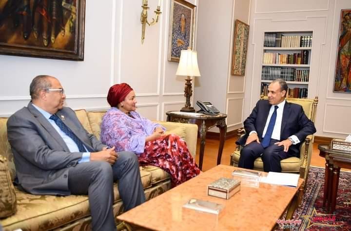 وزير الخارجية والهجرة وشئون المصريين بالخارج يستقبل السيدة/ أمينة محمد نائبة الأمين للأمم المتحدة 2 وزير الخارجية والهجرة وشئون المصريين بالخارج يستقبل السيدة/ أمينة محمد نائبة الأمين للأمم المتحدة