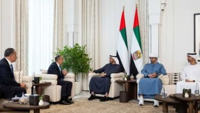 وزير الخارجية والهجرة يلتقي مع رئيس دولة الإمارات العربية المتحدة