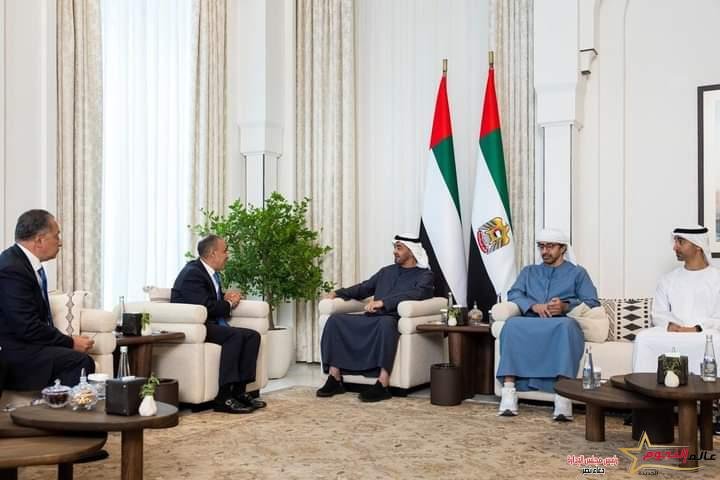 وزير الخارجية والهجرة يلتقي مع رئيس دولة الإمارات العربية المتحدة