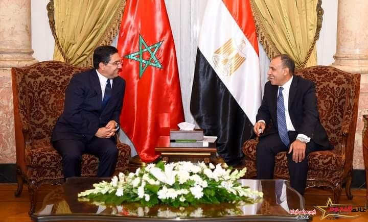 وزير الخارجية والهجرة يعقد اجتماعاً مع نظيره المغربي على هامش اجتماعات الجامعة العربية
