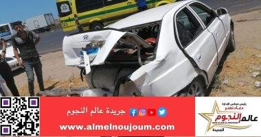 إصابة أمين شرطة وربة منزل في حادث تصادم سيارة ملاكي بدراجة نارية في المنيا