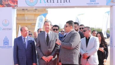 محافظ دمياط يضع حجر الأساس لأحد المنتجعات السكنية التجارية برأس البر