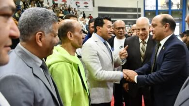 وزير الشباب والرياضة يتفقد منافسات البطولة الإفريقية المفتوحة للكاراتيه التقليدي بإستاد القاهرة الدولي