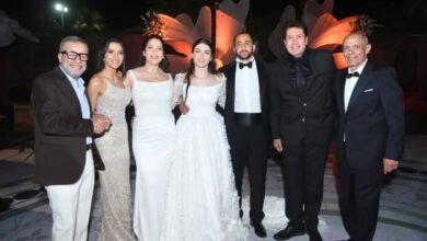 نجوم ونجمات الوسط الفني والإعلامي في فرح نور بنت المنتج الكبير عصام امام شقيق الزعيم عادل امام