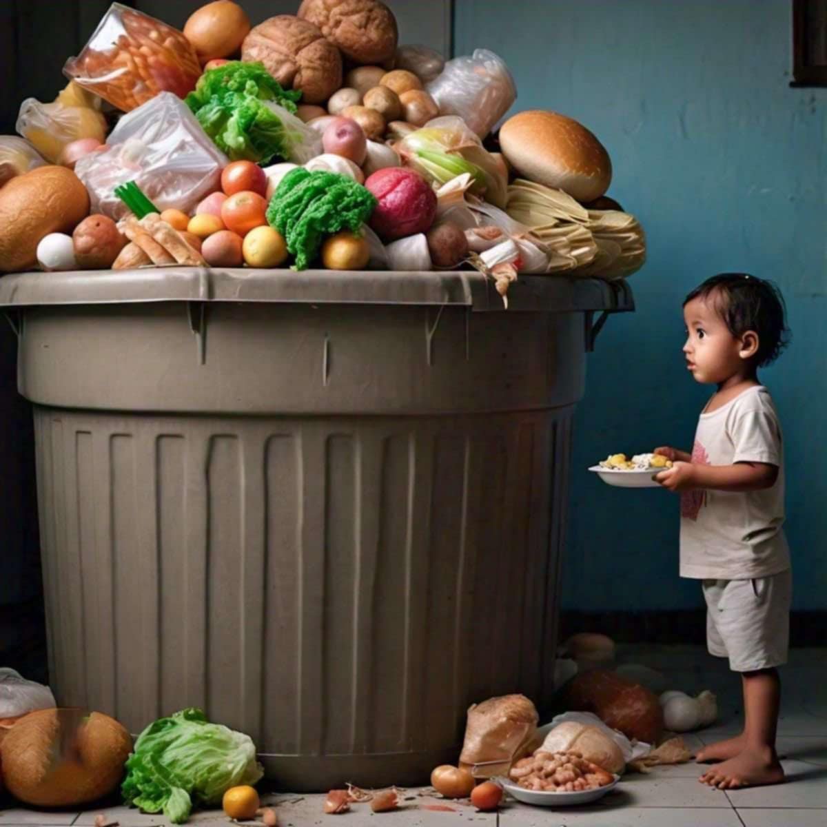 اعترف بالنعمة.. لا ترموا طعام المسكوب وتنتظرون منه في القمامة