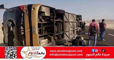 إصابة 5 أشخاص في انقلاب ميكروباص بطريق الفيوم إثر اختلال عجلة القيادة