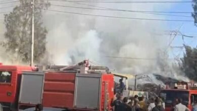 السيطرة على حريق هائل بمصنع كبس كراتين في مدينة الكردي دون إصابات