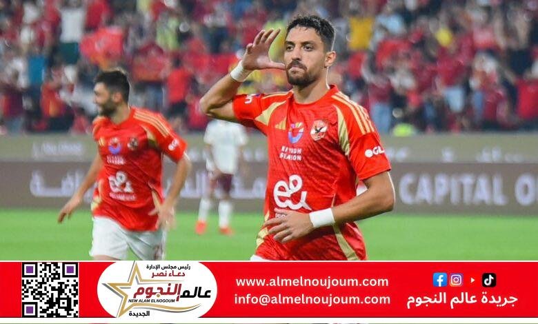 الأهلي يتفوق على حرس الحدود بثنائية في الشوط الأول من المرحلة الفاصلة بالدوري المصري