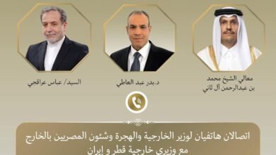 اتصالان لوزير الخارجية والهجرة مع وزيري خارجية إيران وقطر