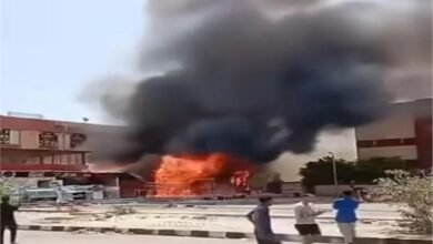 إصابة 7 أشخاص في حريق ضخم بمول تجاري بمنطقة دهشور بحدائق أكتوبر