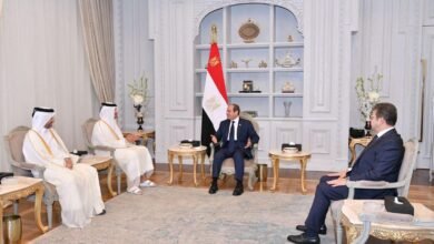 الرئيس السيسي يستقبل رئيس مجلس الوزراء وزير الخارجية بدولة قطر