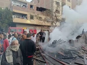 حريق هائل يلتهم 3 عقارات بالشرابية وإصابة 5 باختناق