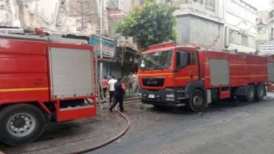 إخماد حريق بمخزن خردة لشبرا الخيمة دون إصابات