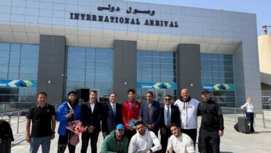 وفد رسمي من وزارة الشباب والرياضة في استقبال أبطال منتخب مصر للمصارعة