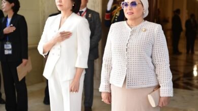 السيدة انتصار السيسي ترحب بقرينة رئيس كوريا الجنوبية: أهلاوسهلا بكم فى مصر