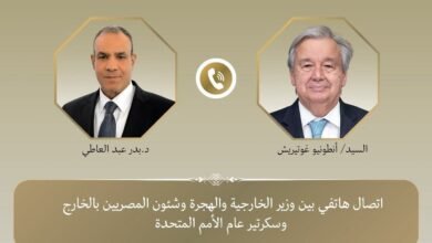 اتصال هاتفي بين وزير الخارجية وسكرتير عام الأمم المتحدة