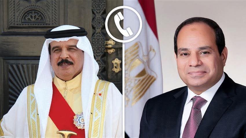 الرئيس السيسي يتلقي اتصالًا هاتفيًا من جلالة الملك حمد بن عيسى آل خليفة ملك مملكة البحرين الشقيقة 2 الرئيس السيسي يتلقي اتصالًا هاتفيًا من جلالة الملك حمد بن عيسى آل خليفة ملك مملكة البحرين الشقيقة