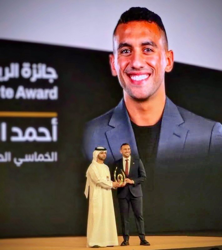 وزير الشباب والرياضة يهنئ البطل الأولمبي أحمد الجندي بعد تتويجه أفضل رياضي عربي 
