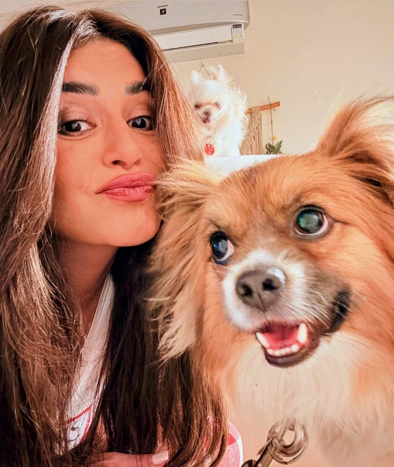 منة فضالي تلفت الأنظار بصورة مع كلبها الخاص