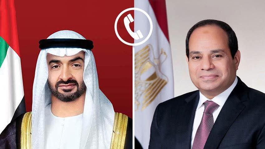 اتصال هاتفي بين الرئيس عبد الفتاح السيسي ومحمد بن زايد: مصر تدين العدوان الإيراني على الإمارات وتؤكد دعمها الكامل