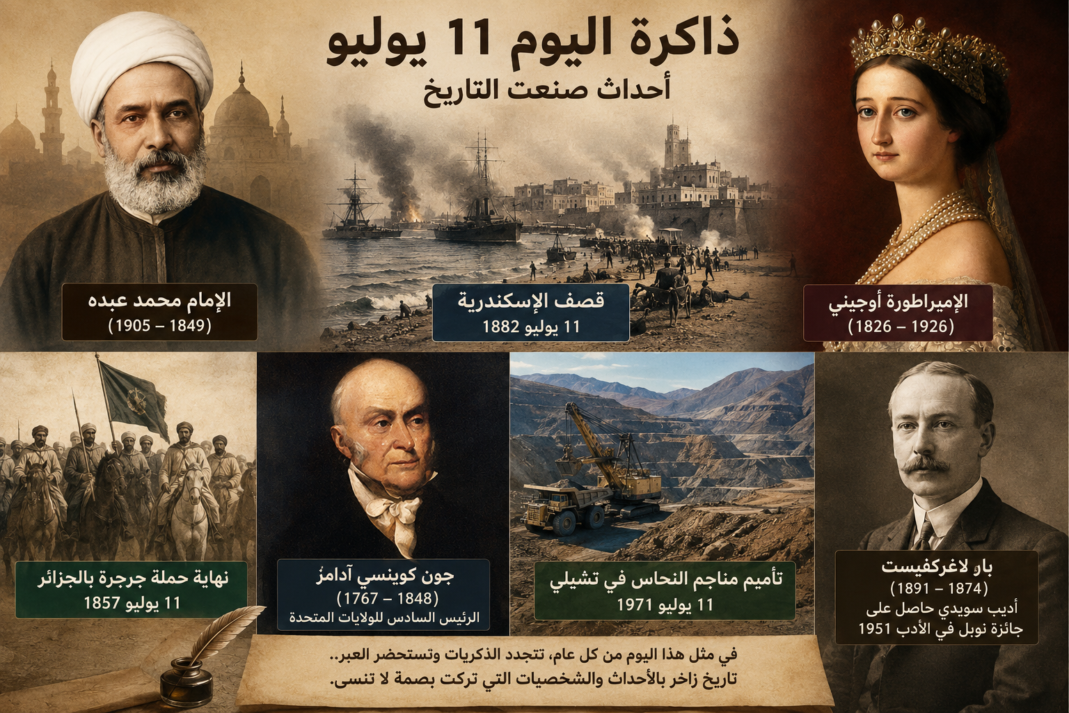 ذاكرة اليوم 11 يوليو.. أحداث صنعت التاريخ وغيرت مسار العالم 3 ذاكرة اليوم 11 يوليو.. أحداث صنعت التاريخ وغيرت مسار العالم