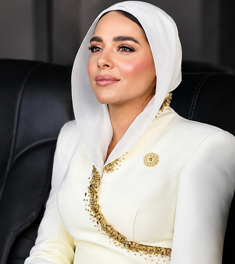 آية السيسي بفستان مستوحى من الحضارة المصرية بتوقيع مرام برهان.. إطلالة وطنية تجمع بين الأناقة والهوية 7 آية السيسي بفستان مستوحى من الحضارة المصرية بتوقيع مرام برهان.. إطلالة وطنية تجمع بين الأناقة والهوية