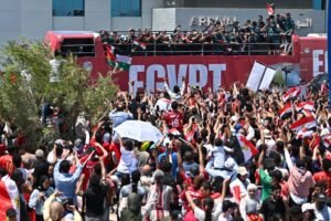 رامي رضوان: استقبال بعثة منتخب مصر عكس تقدير الوطن لإنجاز أبنائه بعد المشاركة التاريخية في كأس العالم 3 رامي رضوان: استقبال بعثة منتخب مصر عكس تقدير الوطن لإنجاز أبنائه بعد المشاركة التاريخية في كأس العالم