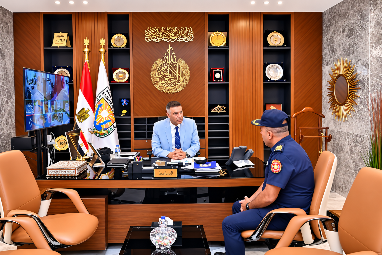 محافظ جنوب سيناء يهنئ مدير الحماية المدنية بترقيته إلى رتبة لواء وتجديد الثقة